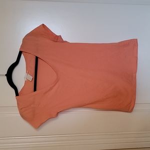 H&M Basics light salmon v-neck t-shirt